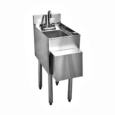 Glastender C-SWA-12 Stainless Steel Top Front Ends & Legs CHOICE Underbar Wet Waste Sink Unit 12" x 19"