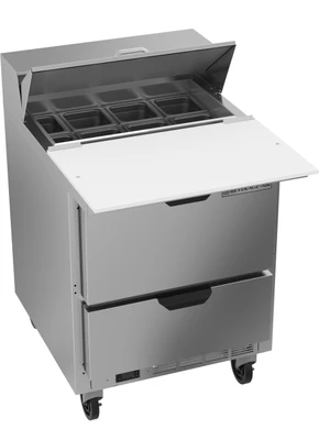 Beverage Air SPED27HC-C 27" W One-Section Two Drawer Sandwich Top Refrigerated Counter