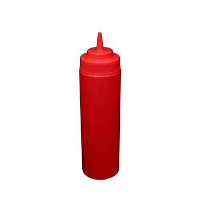 CAC China SQBT-W-24R 24 Oz. Red Plastic Squeeze Bottle (8 Pack Per Case)