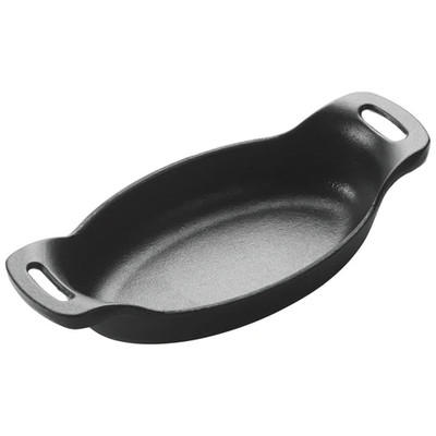 Winco CASM-6O
 9 Oz.
 Cast Iron
 Black
 Oval
 FireIron Mini Induction Server