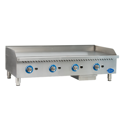 Globe GG48G-NG 48" Wide Stainless Steel Smooth Plate Natural Gas Countertop Griddle - 120,000 BTU