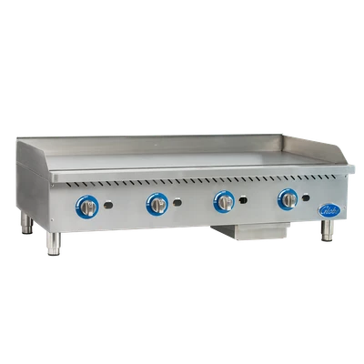 Globe GG48G-NG 48" Wide Stainless Steel Smooth Plate Natural Gas Countertop Griddle - 120,000 BTU