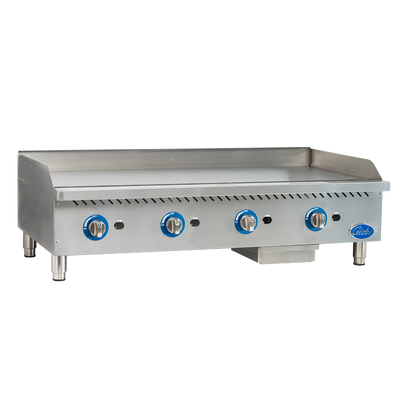 Globe GG48G-NG 48" Wide Stainless Steel Smooth Plate Natural Gas Countertop Griddle - 120,000 BTU