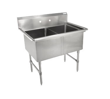 John Boos 2B16204 2 Compartment B Series Sink 37"W x 25-1/2"D x 44"H
