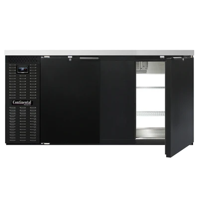 Continental Refrigerator BB69NPT 69"W Solid Door Refrigerated Back Bar Cooler