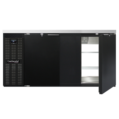 Continental Refrigerator BB69NPT 69"W Solid Door Refrigerated Back Bar Cooler