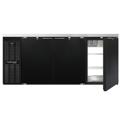 Continental Refrigerator BB79NPT 79"W Solid Door Refrigerated Back Bar Cooler