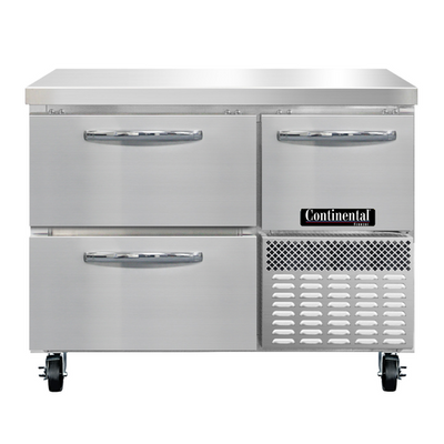 Continental Refrigerator FA43N-D 43"W Two Drawer and One Door Stainless Steel Freezer Base Worktop Unit