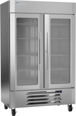Victory Refrigeration LSF49G-1-L UltraSpec Series Merchandiser Freezer Featuring Secure-Temp Technology Reach-In Two-Section Self-Contained Refrigeration 49 cu. ft. Capacity