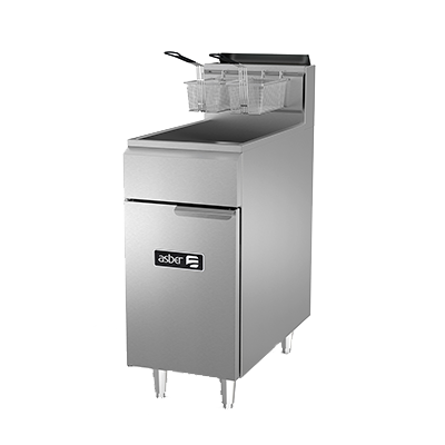 Asber AEF-4050-S-LP 50 Lbs. Stainless Steel Liquid Propane Fryer - 105,000 BTU