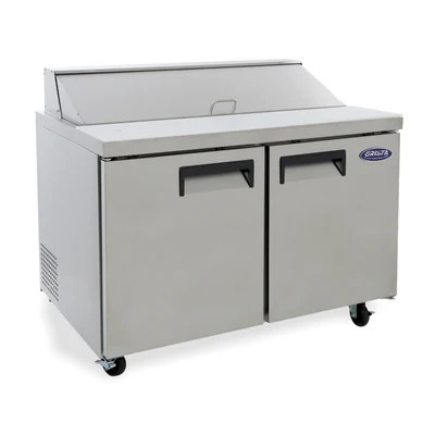 Admiral Craft GRSL-2D 47" W 2-Section 2 Doors Grista Refrigerated Salad or Sandwich Prep Table - 6.1 Amps