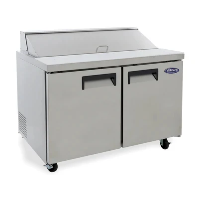 Admiral Craft GRSL-2D 47" W 2-Section 2 Doors Grista Refrigerated Salad or Sandwich Prep Table - 6.1 Amps