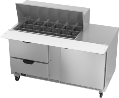 Beverage Air SPED60HC-18M-2 60&quot; W Two-Section One Door Mega Top Refrigerated Counter