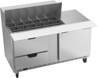 Beverage Air SPED60HC-18M-2 60" W Two-Section One Door Mega Top Refrigerated Counter