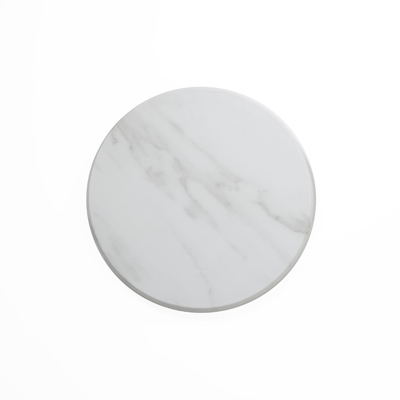 American Metalcraft MW14 14" Melamine White Marble Pattern Round Serving Board