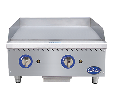 Globe GG24G 24" Thermostatic Countertop Griddle - 60,000 BTU - Natural Gas
