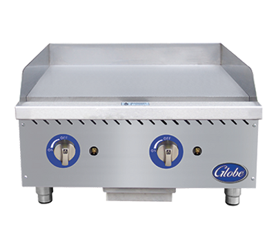 Globe GG24G 24" Thermostatic Countertop Griddle - 60,000 BTU - Natural Gas