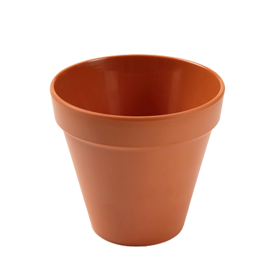 American Metalcraft MELPOT14 4.38" 14 Oz. Plastic Orange Round Terra Cotta Pot