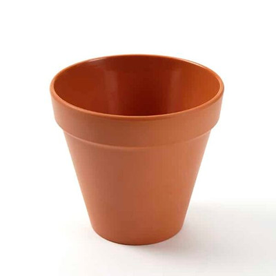 American Metalcraft MELPOT14 4.38" 14 Oz. Plastic Orange Round Terra Cotta Pot