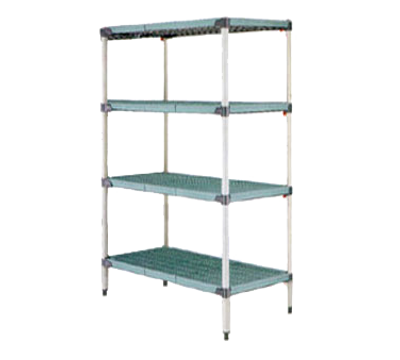 Metro Q576G3 Metromax Q Starter Shelving Unit 72"W 600 Lbs. Capacity Per Shelf 2000 Lbs. Capacity Per Unit Epoxy Coated One-Piece Steel Frames