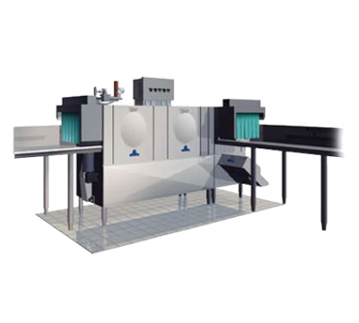 Stero SCT108SC Three Tank Dishwasher With Corner Pre-Scrapper With Conveyor Type 208 Volts