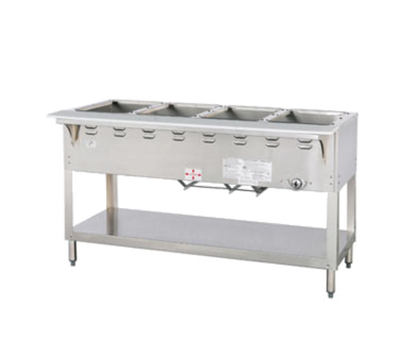 Duke WB304-LP 58.38" W Liquid Propane Stainless Steel 4 Pan Open Base Aerohot Steamtable Wet Bath Unit - 27000 BTU