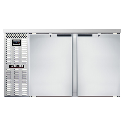 Continental Refrigerator BB59NSS 59"W Solid Door Refrigerated Back Bar Cooler