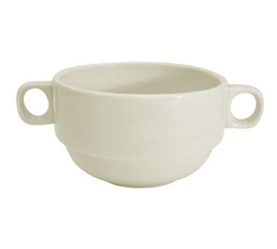 CAC China REC-49 10 Oz. American White Ceramic Round REC Bouillon Cup (2 Dozen Per Case)