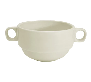 CAC China REC-49 10 Oz. American White Ceramic Round REC Bouillon Cup (2 Dozen Per Case)