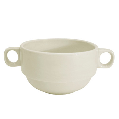 CAC China REC-49 10 Oz. American White Ceramic Round REC Bouillon Cup (2 Dozen Per Case)
