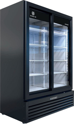 Beverage Air MT53-1-SDB 54.25" W Two-Section Glass Door Marketeer Series Refrigerated Merchandiser