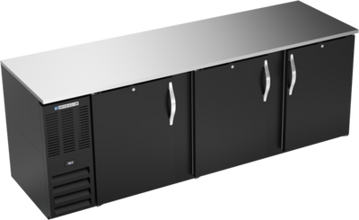 Beverage Air BB94HC-B 94&quot; W Three-Section Solid Door Refrigerated Back Bar Storage Cabinet - 115 Volts