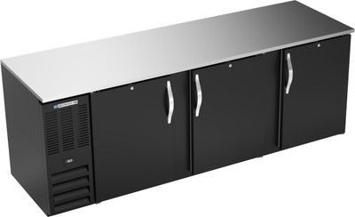 Beverage Air BB94HC-B 94" W Three-Section Solid Door Refrigerated Back Bar Storage Cabinet - 115 Volts