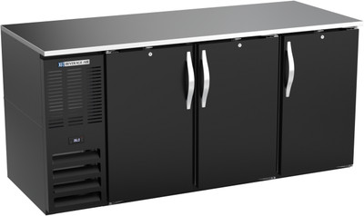 Beverage Air BB72HC-B 72" W Black Galvanized 3 Solid Doors Refrigerated Back Bar Storage Cabinet - 115 Volts
