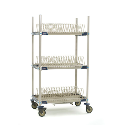 Metro PR36VX2-XDR Metromax I Mobile Drying Rack Unit With Drip Tray 36"W x 68"H 3-Tier