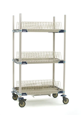 Metro PR36VX2-XDR Metromax I Mobile Drying Rack Unit With Drip Tray 36"W x 68"H 3-Tier