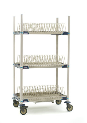 Metro PR36VX2-XDR Metromax I Mobile Drying Rack Unit With Drip Tray 36"W x 68"H 3-Tier
