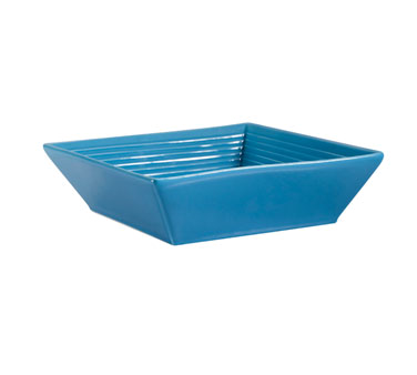 CAC China TG-B8-PCK 42 Oz. Peacock Porcelain Square Tango Bowl (2 Dozen Per Case)