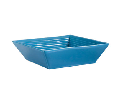 CAC China TG-B8-PCK 42 Oz. Peacock Porcelain Square Tango Bowl (2 Dozen Per Case)