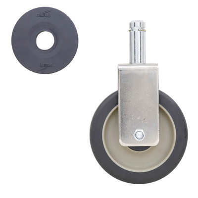 Metro 5Mpr Super Erecta Stem Caster Rigid 5" Dia. 1-1/4" Face 300 Lb. Capacity Polyurethane Flat Wheel Tread