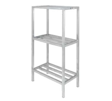Channel ED2460-3 Lifetime Tough Dunnage Shelving Unit Tubular 60"W 2200 Lbs. Capacity Welded Aluminum Construction