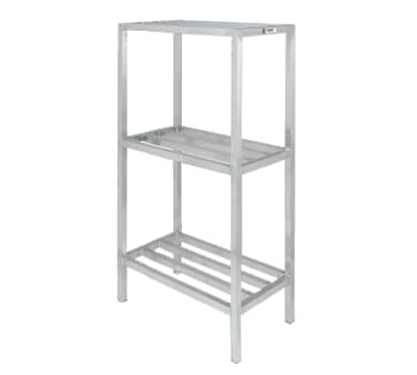 Channel ED2460-3 Lifetime Tough Dunnage Shelving Unit Tubular 60"W 2200 Lbs. Capacity Welded Aluminum Construction