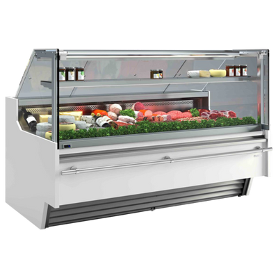 Infrico USA IDC-VBC18RIUCP 76.19" W Stainless Steel Full Service Straight Glass Refrigerated Display Case - 115 Volts