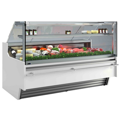 Infrico USA IDC-VBC18RIUCP 76.19" W Stainless Steel Full Service Straight Glass Refrigerated Display Case - 115 Volts