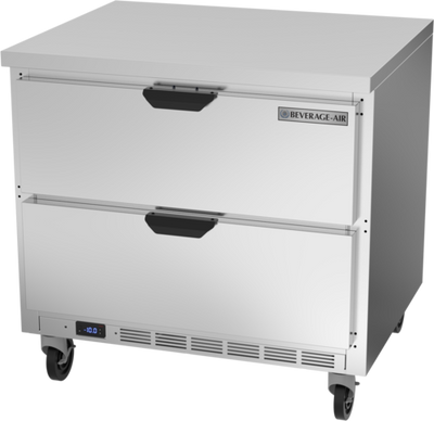 Beverage Air WTFD36AHC-2-FLT 36"W Two Drawer Stainless Steel Worktop Freezer