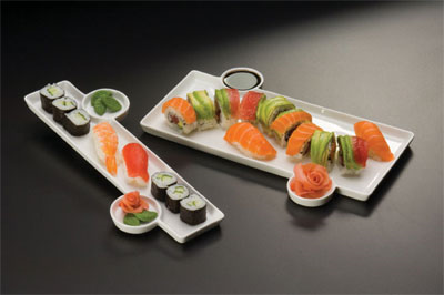 American Metalcraft PORS136 Porcelain Sushi Plate