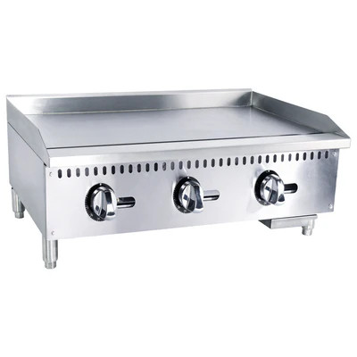 Adcraft BDECTG-36/NG 36" W Natural Gas Countertop Black Diamond Griddle - 90,000 BTU