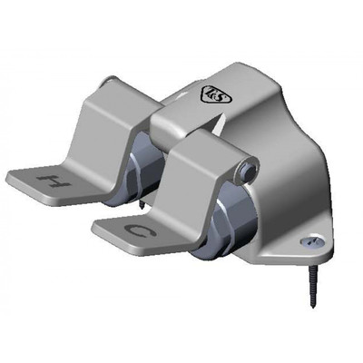 T&S Brass B-0502-SL Pedal Valve double floor mounted inlets on 2-1/2"