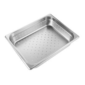 CAC China SSPH-24-2P Half Size 2.5" Deep 24 Ga. Stainless Steel Perforated Steam Pan (24 Each Per Case)