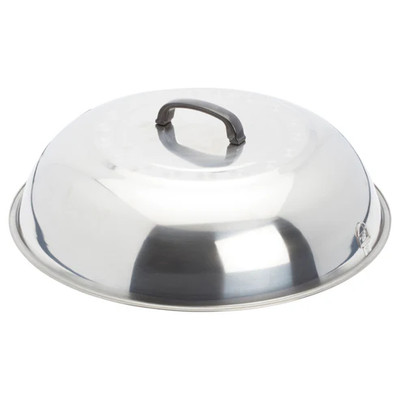 Winco WKCS-18 17-3/4" Dia. Round Stainless Steel Wok Cover